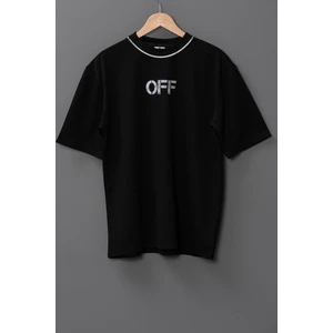 Wolters Outdoors Erkek Off Oversize Baskılı Pamuklu Bisiklet Yaka Kısa Kollu T-Shirt