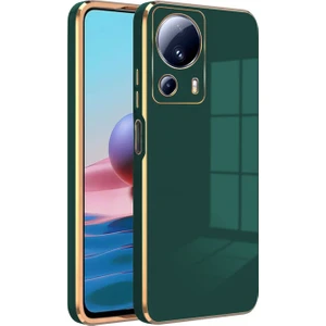 Xiaomi Mi 13 Lite Kılıf Golden Silikon Kılıf Yeşil
