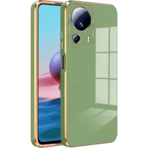 Xiaomi Mi 13 Lite Kılıf Golden Silikon Kılıf Açık Yeşil