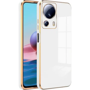 Xiaomi Mi 13 Lite Kılıf Golden Silikon Kılıf Beyaz