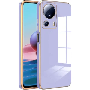 Xiaomi Mi 13 Lite Kılıf Golden Silikon Kılıf Lila