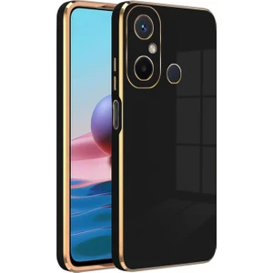 Xiaomi Redmi 12C Kılıf Golden Silikon Kılıf Siyah