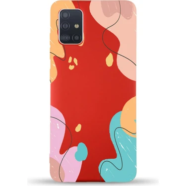 Printify Samsung Galaxy M31S Uyumlu Lansman Kılıf Karışık Renkler Tasarımlı Içi Kadife