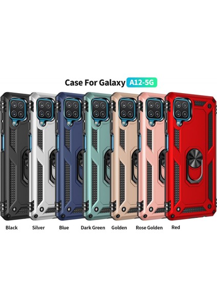 Samsung Galaxy M32 Kılıf Sofya Yüzüklü Silikon Kapak - Kırmızı 300099