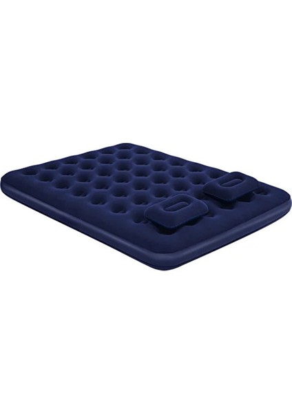 Çift Kişilik Ergonomik Kadifeli Şişme Yatak -2 Adet Yastık ve El Pompası Hediye 203CMX152CMX22CM