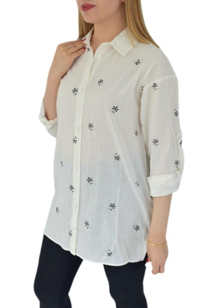 Kadın Krem Çiçekli Gömlek 71321 BGL-ST02905 fiyatları