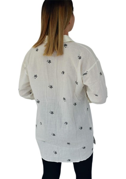 Kadın Krem Çiçekli Gömlek 71321 BGL-ST02905 indirimleri