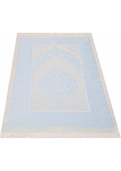 Hediyelik Seccade, Şantuk Kese Yasin, Inci Tesbih Asetat Kutulu (26×23) Set Bebek Mavisi