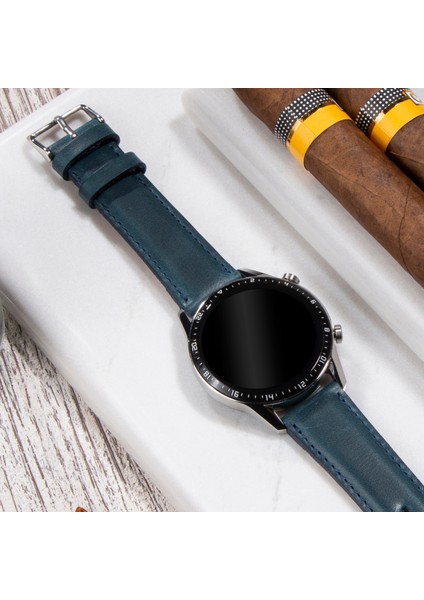 Huawei Watch Gt Gt2 E Gt2e Gt2pro Gt3 Pro Gt3pro Huawei Watch 4 Pro Ultimate Mavi Deri Kordon Kayış 46mm 22mm
