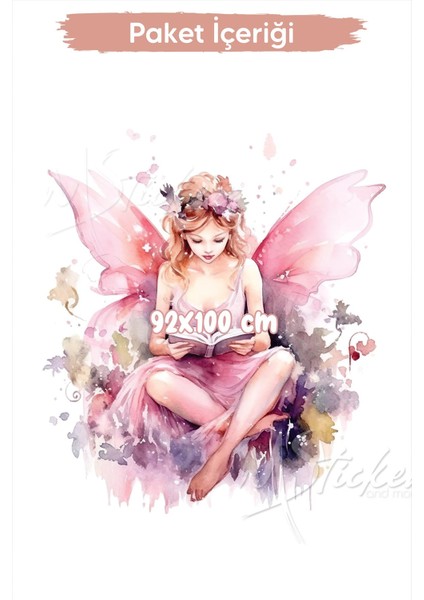 Kitap Okuyan Sanatsal Peri Kızı Duvar Dekorasyon Stickerı - Salon Mutfak Ev Ofis Dekorasyon Stickerı modelleri