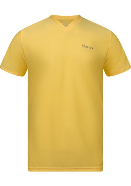 Elba V Yaka T-Shirt Sarı