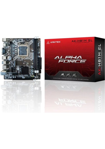 Arktek Alpha Force AK-H81M El H81 2xddr3 Vga+Hdmı 1xm.2 1150 Pın Anakart