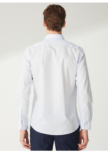 Slim Fit Klasik Yaka Düz Mavi - Buz Erkek Gömlek GM1007100528 indirimleri