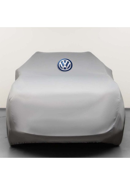 Volkswagen Caddy 3 (2003-2010) Kumaş Logolu Oto Branda - Penye Örtü Gri