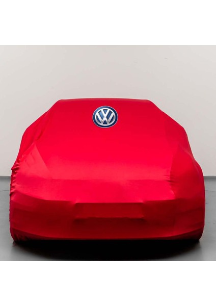 Volkswagen Scirocco Kumaş Logolu Oto Branda - Penye Örtü Kırmızı