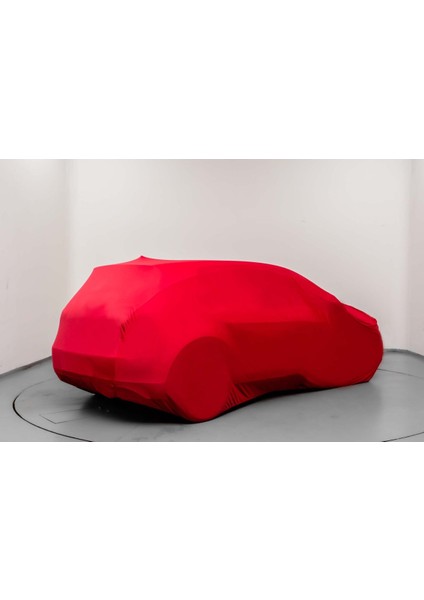 Seat Leon 4 Hatchback (2020-) Kumaş Logolu Oto Branda - Penye Örtü Kırmızı