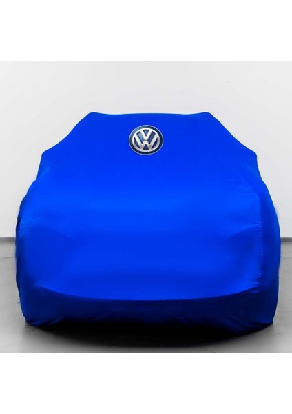 Volkswagen Tiguan (2007-2015) Kumaş Logolu Oto Branda - Penye Örtü Mavi