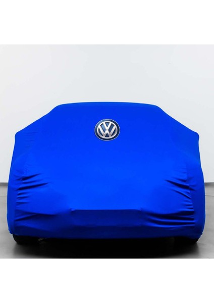 Volkswagen Passat B7 Variant Sw (2010-2014) Kumaş Logolu Oto Branda - Penye Örtü Mavi
