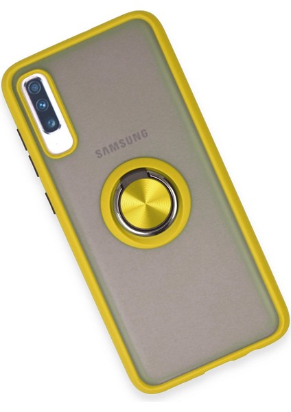 Samsung Galaxy A70 Kılıf Montreal Yüzüklü Silikon Kapak - Sarı 300099 modelleri