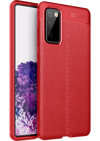 Samsung Galaxy S20 Fe Kılıf Focus Derili Silikon - Kırmızı