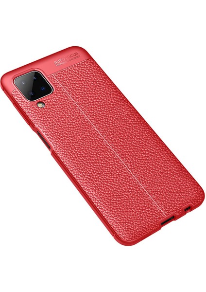 Samsung Galaxy M12 Kılıf Focus Derili Silikon - Kırmızı 300099