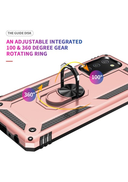 Samsung Galaxy A02S Kılıf Sofya Yüzüklü Silikon Kapak - Rose 300099