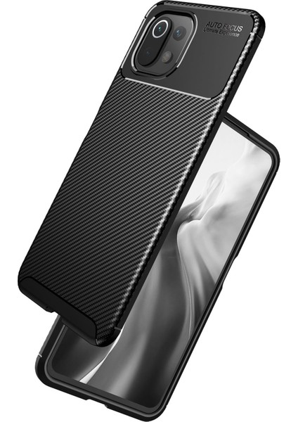 Xiaomi Mi 11 Lite Kılıf Focus Karbon Silikon - Lacivert 300099