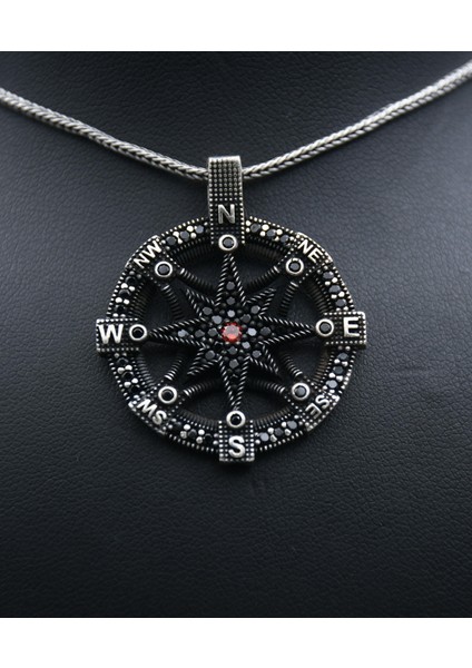 Gümüş Kutup Yıldızlı Pusula 925 Ayar Erkek Gümüş Kolye Zincir fiyatları