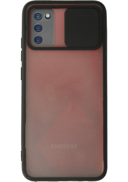 Samsung Galaxy A02S Kılıf Palm Buzlu Kamera Sürgülü Silikon - Siyah 300099
