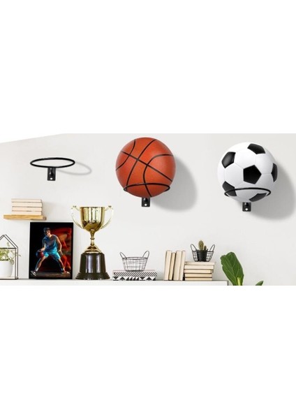 HouseLab Shop Metal Top Tutucu Duvara Monte Yuvarlak Çok Amaçlı Raf Kask Tutucu