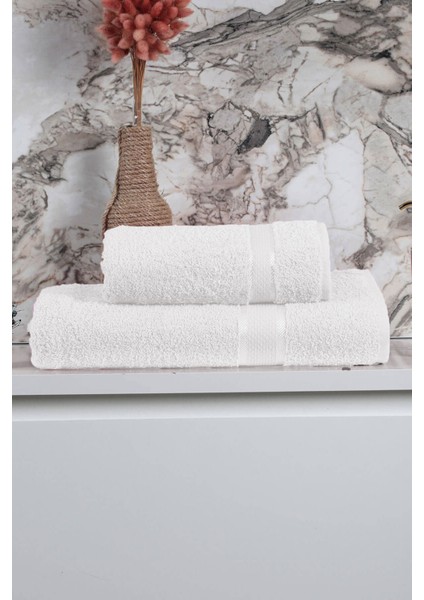 Pamuklu 2 Parça Banyo Duş Hamam Havlu Seti 90 x 150 cm