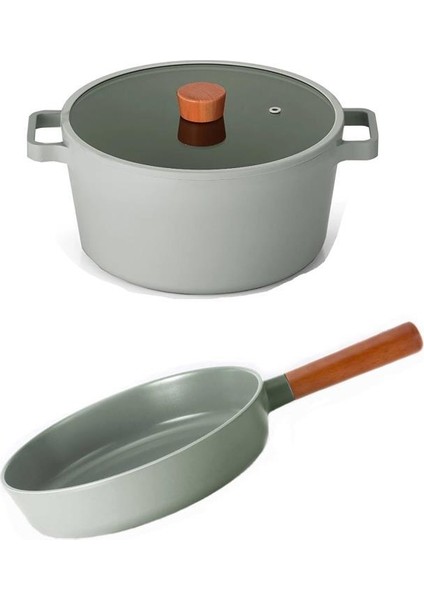 Fika Gri 26cm Tencere & 26cm Tava Seti
