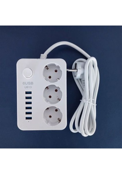 Akım Koruyuculu 6usb Port Hızlı Şarjlı 3lü Priz modelleri
