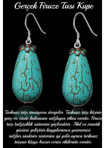 Sertifikalı 1.kalite Damla Kesim Firuze Taşı Kolye ve Küpe Seti fiyatları