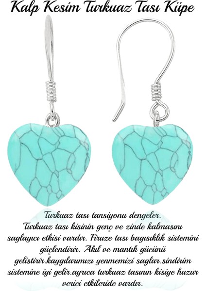 Sertifikalı Kalp Turkuaz Kolye ve Küpe Seti fiyatları