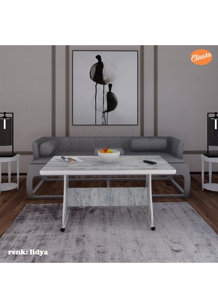 Tekerlekli Mdf Masa %100 Mdf Mutfak Masası Orta Sehpa