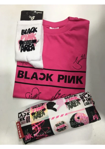 GC GÖKHAN CLUB Blackpink T-Shirt Çorap Kalemlik Kombin