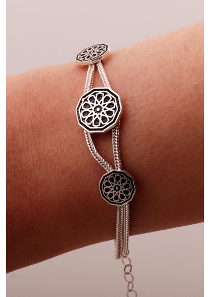Anadolu Motifli Hasır Elişi Tasarım Gümüş Bileklik 4353 fiyatları