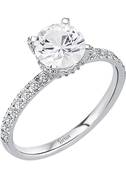 Pırlanta ve Beyaz Topaz Venüs Rosa Yüzük 0447R0048