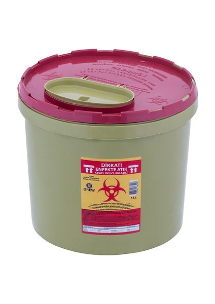 Tıbbi Atık Kovası 5 Lt -5 Adet
