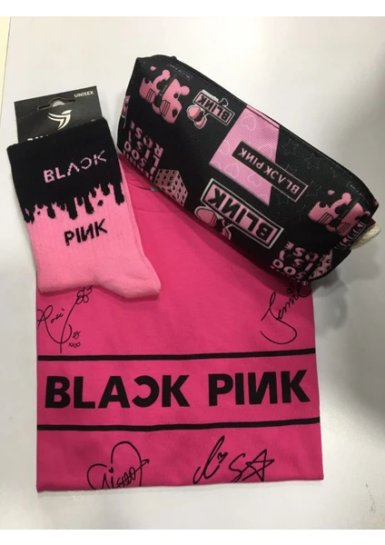 GC GÖKHAN CLUB Blackpink T-Shirt Kalemlik Çorap Kombin