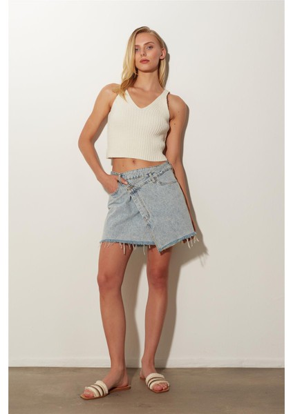 Ekru Fitilli V Yaka Triko Büstiyer SS23A4778EK fiyatları