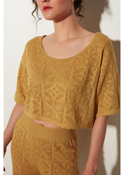 Hardal Kazak Pantolon Desenli Triko Takım SWTK4652-53HR modelleri