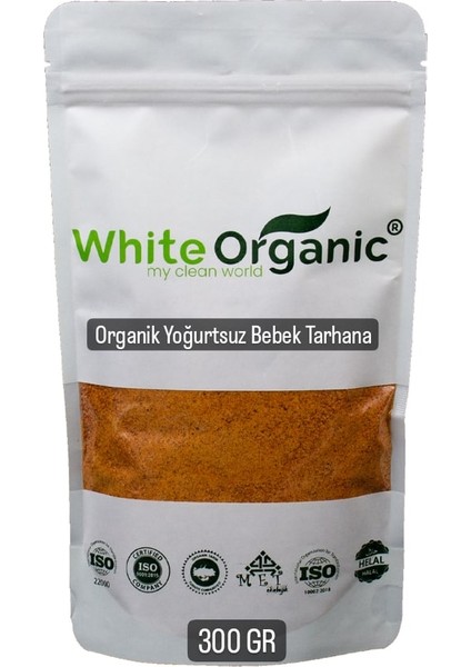 White Organic Organik Yoğurtsuz Bebek Tarhanası 300 gr +6 Ay Üzeri Vegan Tuzsuz