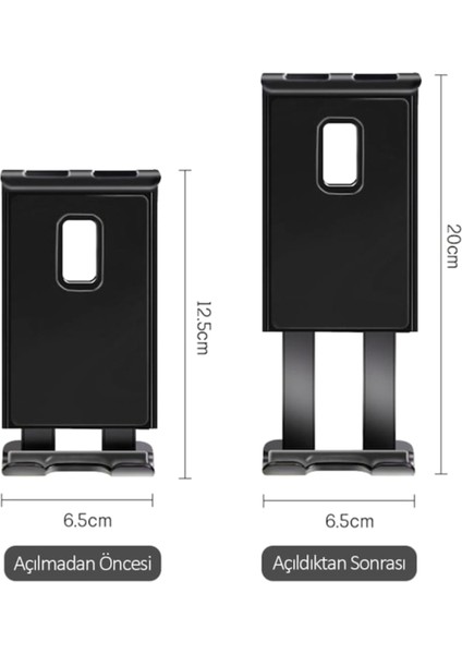 Oto Telefon Tutucu Cama Vantuslu Uzayan Kollu