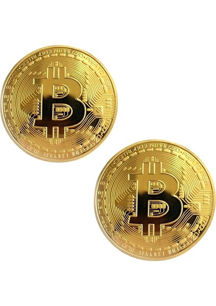 Bitcoin Madeni Hediye Para Konsept Para 2 Adet Kutulu