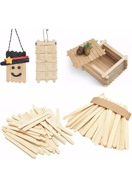 Natural ve Renkli Dil Çubuğu Geniş Ahşap Abeslang 50'li 1 Er Paket fırsatları