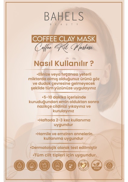 Bahels Beauty Selülit ve Çatlak Karşıtı Kremi, Coffee Kil Yüz Maskesi Cilt Bakım Seti