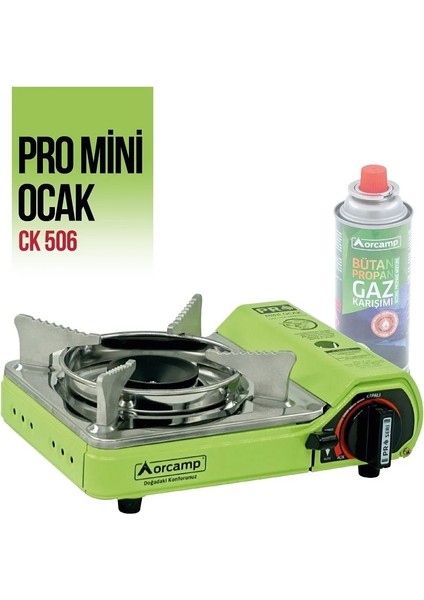 Orcamp Tekli Çantalı Mini Portatif Ocak Yeşil CK-506