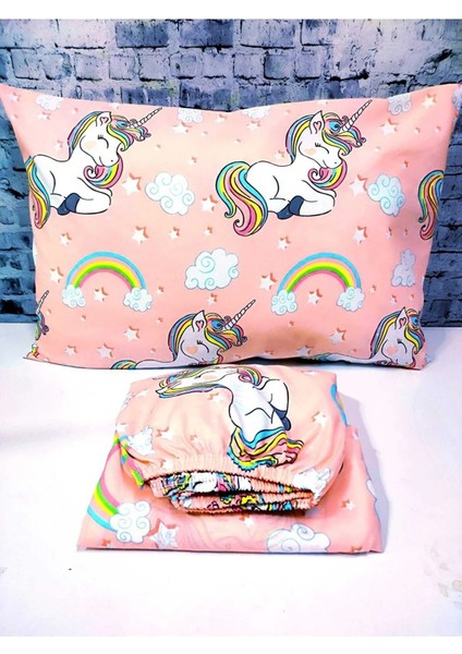 Unicorn Pamuklu Kumaş Lastikli Çarşaf Takımı